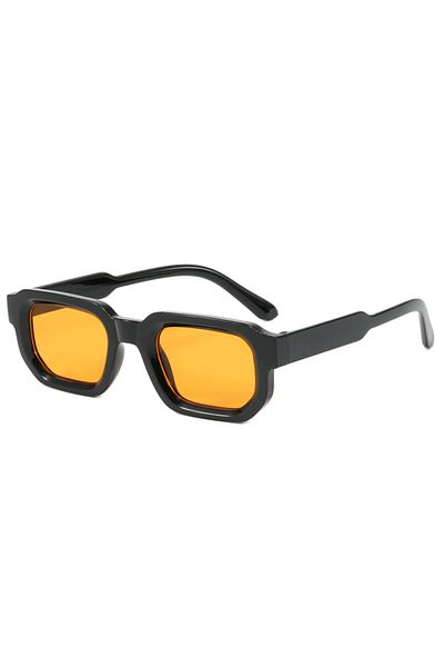 Choice black orange Classic Retro Women Sunglasses Square Frame Glasses Simple Fashion Style Street Photogr
