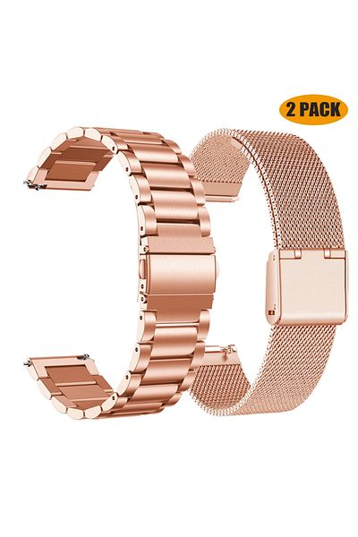 Choice 20mm width S-Rose-K-Rose 22mm 20mm Metal Watch Strap For Garmin Vivoactive 3 4 5 Forerunner 245 645