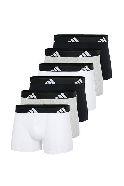 adidas Herren Boxershorts, 6er Pack - Trunks, Active Flex Cotton, Logo, einfarbig