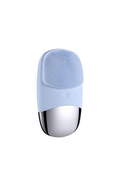 Choice Blue Electric Facial Cleansing Brush Silicone Square Charging Face Cleaner Motor Ultrasonic Cleaning