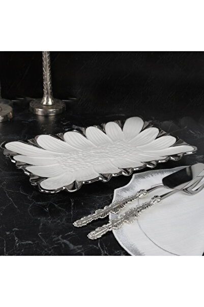 ROY KING FLORA SILVER DİKDÖRTGEN SUNUM TABAK 37*23 CM