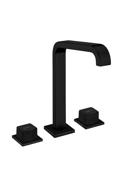 Eca Royal Built-In Sink Faucet 3 Hole Above Counter Matte Black