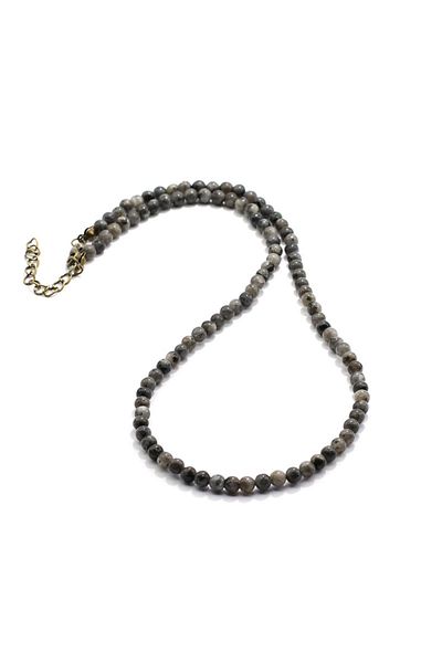 Choice Black Flash Stone Simple 4mm Small Stone Necklace Men Handmade Natural Howlite Tiger Eyes Beaded 48c