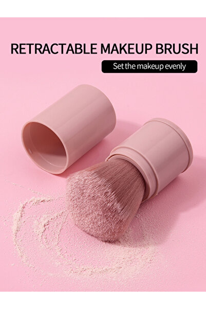 Choice فرشاة مكياج وردية قابلة للسحب، ناعمة ورقيقة، لمزج بودرة الأساس وأحمر الخدود، ومستحضرات تجميل كابوكي للوجه