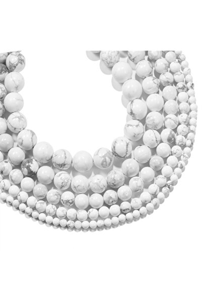 Choice1 4 مم 85 إلى 95 قطعة من أحجار الهاوليت الأبيض الطبيعية والفيروزية خرز ...