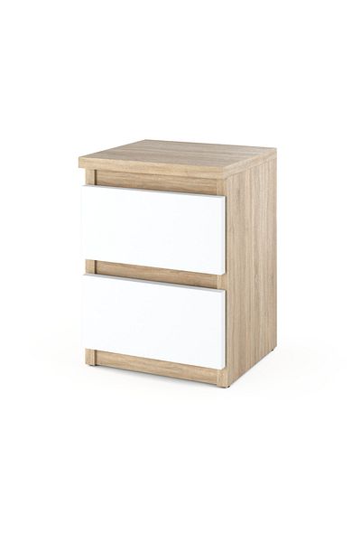 Meble Noptieră Sonoma Oak Alb 30 CM 2P Noptieră pentru dormitor