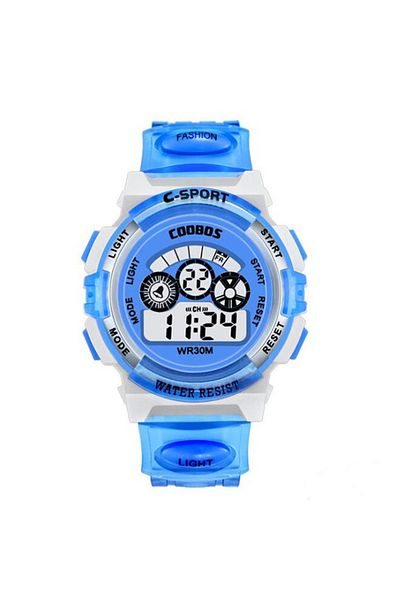 Choice Blue Kids Electronic Watches Color Luminous Dial Life Waterproof Multi Function Luminous Aalarm Cloc