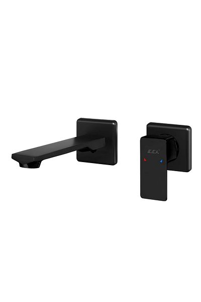 Eca Royal Concealed Sink Faucet Surface Mounted Double Rosette Matte Black