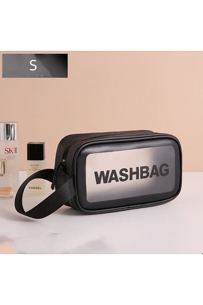 Choice Black S Portable Cosmetic Waterproof Bag Large Capacity Dust Proof Make Up Storage Handbags PVC Fash