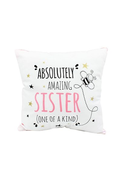 Nekupto Decorative Pillow - "absolutely Amazing Sister", 30x30 Cm, Cotton