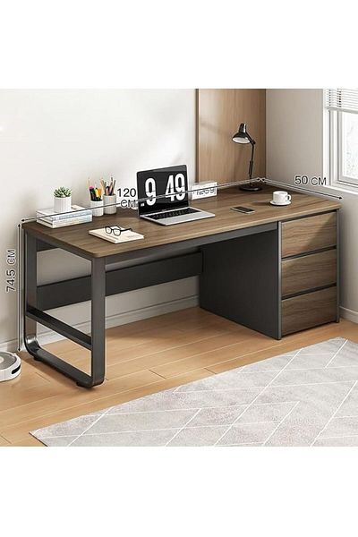 Türkiye Multifunctional Computer Table And Office Desk With 3 Drawers 120 cm