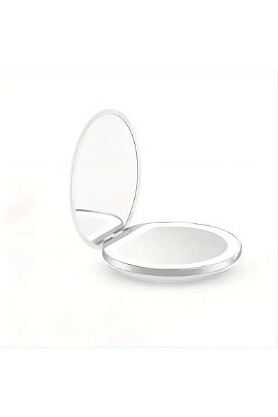 Choice WHITE 1X/5X Magnifying Travel Folding Compact Pocket Makeup Mirror with Light 3 colors Cosmetic Mirr