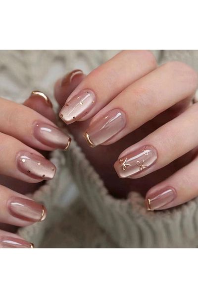Choice QH-MY046 24 Coffin Shaped Fake Nails +1 Nail File +1 Jelly Glue