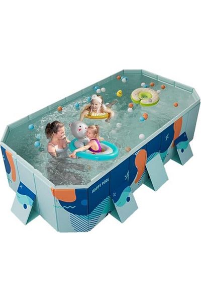 Türkiye Portable Swimming Pool for Kids, Adults, and Family - Non-Inflatable, Easy to Set Up - Ideal for Out