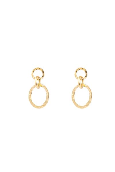 Go Dutch Label Linked Rings Earrings (golden stainless steel)