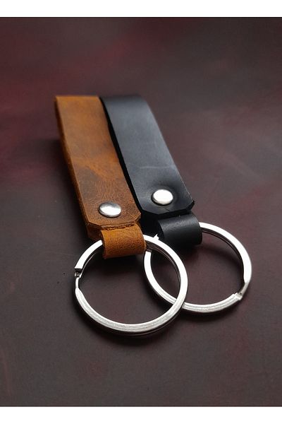 BSN Store 2 Pack Keychain Design Real Leather Keychain