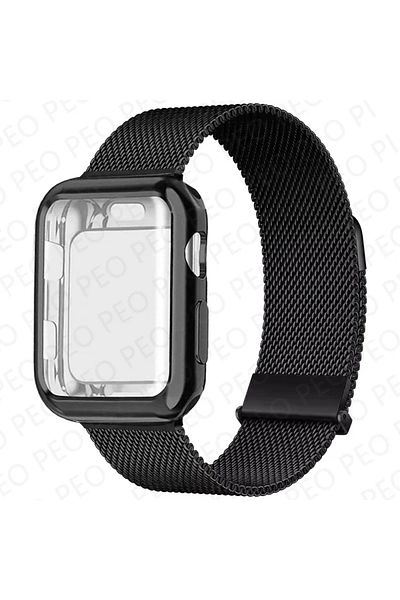 Choice 41mm Series 9 8 7 Black 02 Case+Milanese Loop For Apple Watch Band 44mm 38mm-42mm-40mm Metal Magneti