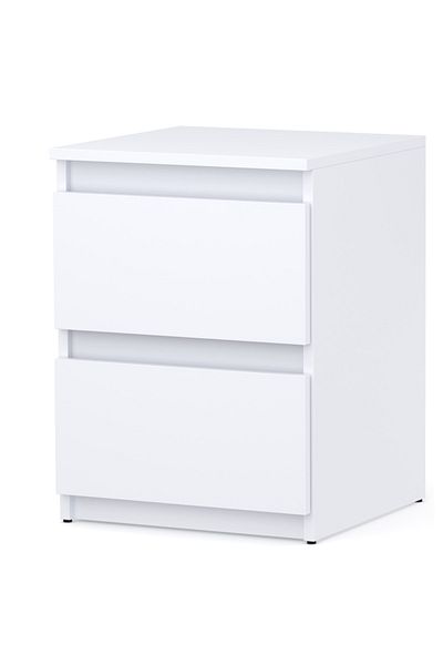 Meble SZAFKA NOCNA BIAŁA 40 CM 2 SZUFLADY DUŻY STOLIK NOCNY NAKASTLIK DO SYPIALNI