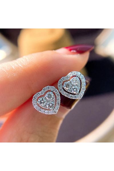 Choice E916 Huitan Simple Geometric Shaped Cubic Zirconia Earrings for Women Engagement Wedding Trend Ear A