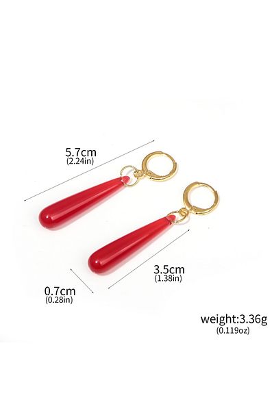 Choice Earrings Anime Frieren Beyond Journey's End Frieren Cosplay Earrings Ear Clip Red Teardrop Drop Earr