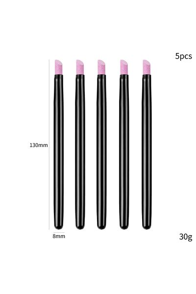 Choice A0135-Black 5PCS Grinding Pen 5Pcs Quartz Pen Nail Cuticle Pushers Nail Polish Manicure Stick Nail