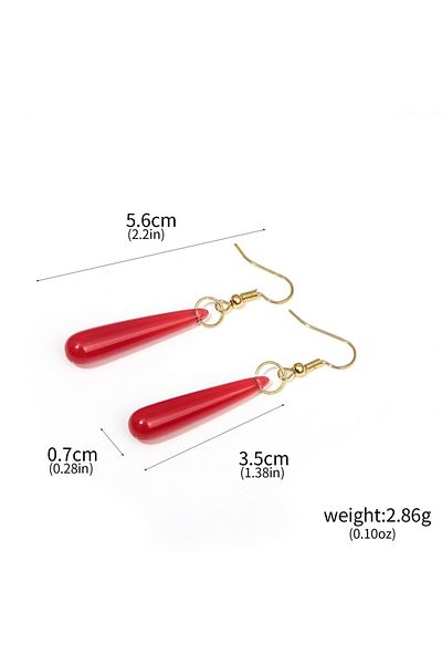 Choice Earrings Anime Frieren Beyond Journey's End Frieren Cosplay Earrings Ear Clip Red Teardrop Drop Earr