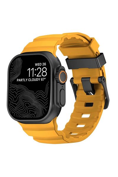 Choice 42 44 45 46 49mm Yellow B Sport Band For Apple Watch Ultra 2 10 9 8 7 6 SE 5 4 Soft Silicone Titaniu