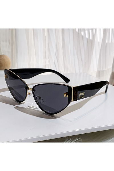 Choice Black 2025 New M Letter Cat Eye Sunglasses Internet Celebrity Ins Same Retro Sunglasses Women's Tren