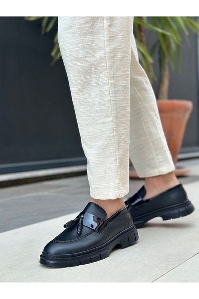 BOA Ba0240 High Sole Classic Shiny Tassel Black Sole Men's Shoes