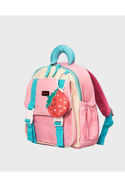 Alone Little Boy School Backpack - Light and Colorful Design - 77505 Pink