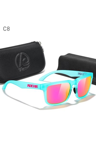 Choice L 154mm C8 mirrored magenta KDEAM Oversized Sunglasses Polarized Photochromic Lenses Night Vision Go