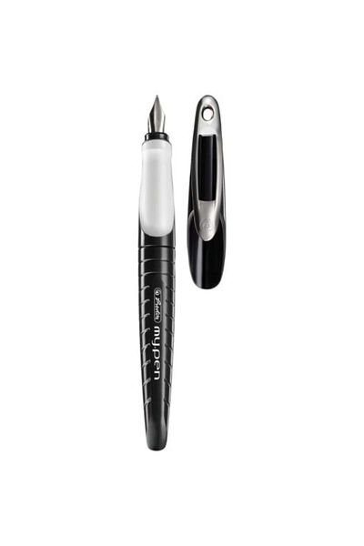 Herlitz My Pen Fountain Pen, Material Plastic, Color Black/White, M Nib, Bulk