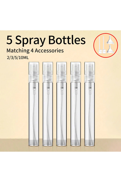 Choice3 زجاجة عطر محمولة سعة 5 مل مع 5 زجاجات رذاذ، 2/3/5/10 مل، 4 ملحقات.