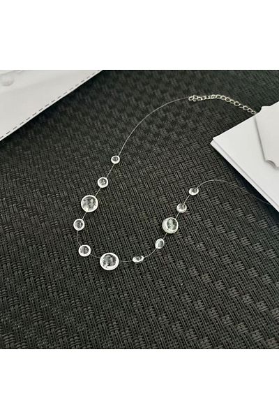 Choice choker2 Niche Clear Dewdrop Glass Droplet Tassel Necklace Earrings Bracelet Minimalist Trendy Jewelr