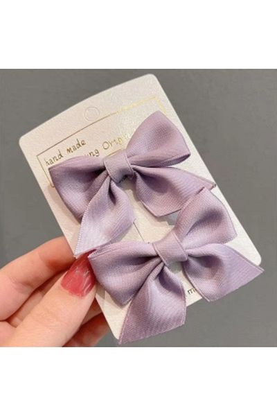 Choice Purple New Cute Bow Headgear Sweet Little Girl Hair Accessories Summer Girls Net Red Clips Baby Hair