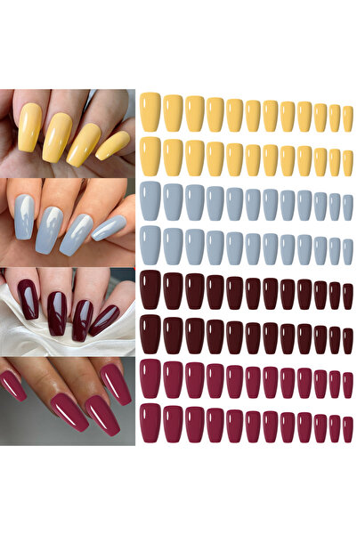 Choice 05 برايت 96 قطعة 96 قطعة في علبة 4 ألوان أطراف أظافر قصيرة باليه/تابوت...