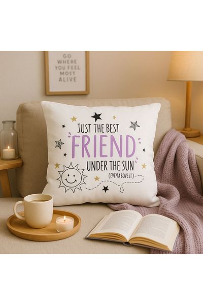 Nekupto Decorative pillow - "Just the Best Friend Under the Sun", 30x30 cm, cotton