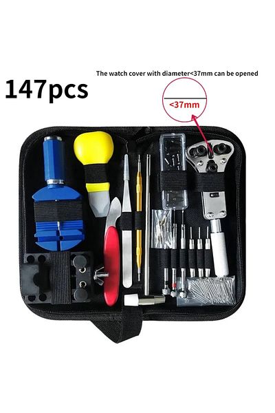 Choice 147pcs Watch Repair Tool Kit Watch Link Pin Remover Shell Opener Spring Bar Remover Clock Battery Re