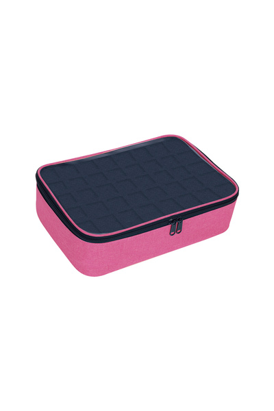 Choice حقيبة تخزين طلاء الأظافر باللون الأحمر الوردي، 40 زجاجة، حقيبة مستحضرا...