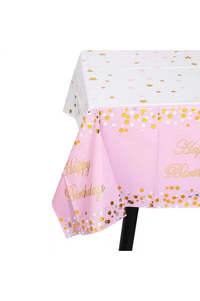OEM Fata de masa pentru petrecerea de ziua de nastere, model Happy Birthday, 183 x 137 cm, 2260-12