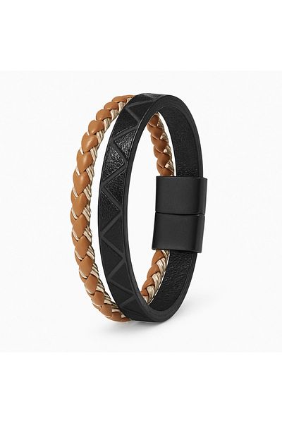 Bittox New Season Stylish and Modern Men's Leather Bracelet - Suitable for Daily and Special Use