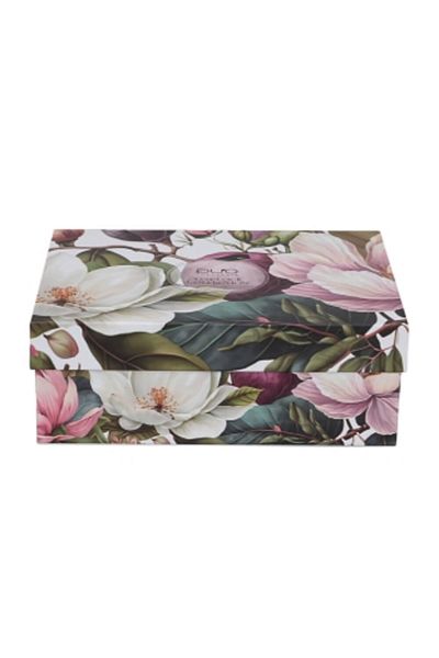 Duo Set de 2 cești de espresso cu farfurioare, 110 ml, „Magnolia” – în cutie cadou decorativă
