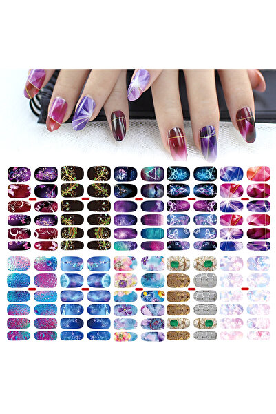 Choice مجموعة من 10 ورقات من ملصقات طلاء الأظافر ذاتية اللصق لتزيين الأظافر ب...