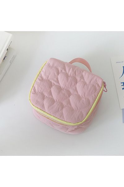 Choice Pink Korean Version Cute Love Makeup Bag Large Capacity Portable Travel Handbag Wash Bag