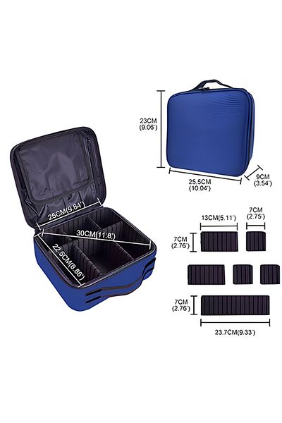 Choice Blue New Makeup Bag for Women Travel Waterproof Necessary Beauty Brush Embroidery Tool Storage Cosme