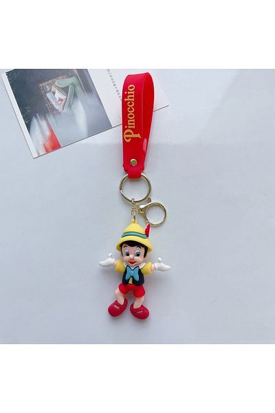Miniso B 1PC/3PC Disney Pinocchio Keychain Anime Old Carpenter Doll Keyring Accessories Bag Decoration Car.
