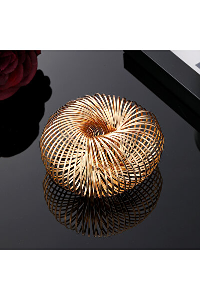 Choice سوار زنبركي لتخفيف الضغط باللون الذهبي، سوار سلكي مسطح قابل للسحب، سوا...