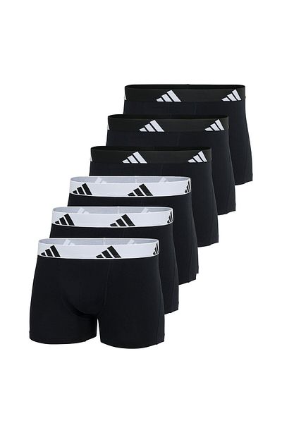 adidas Herren Boxershorts, 6er Pack - Trunks, Active Flex Cotton, Logo, einfarbig