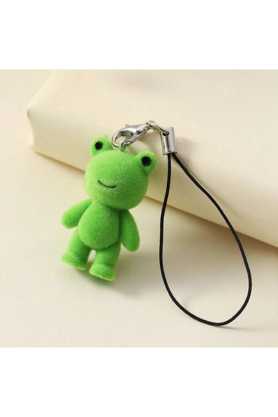 Choice As picture 1Pc A Cute 3D Flocking Frog Keychain Flocked Little Frog Couple Mobile Phone Pendant Car