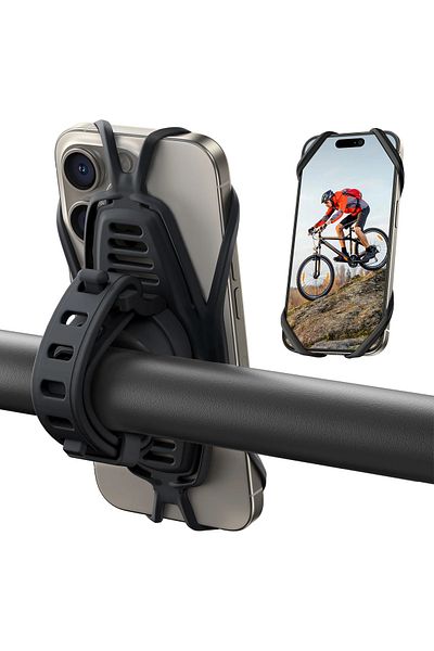 Joyroom Suport telefon cauciucat pentru ghidonul bicicletei, motociclete, clemă - negru